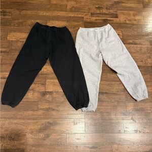 SKIMS Black and Gray Sweatpants Set